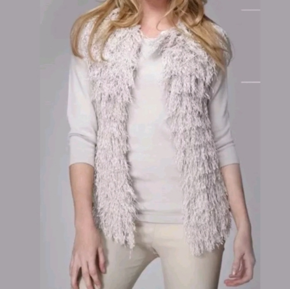 Rondina Designer Women's Vest Cotton Fringed Sz L